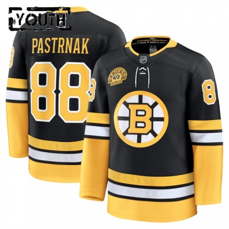Boston Bruins Dresy Fanatics Premium 100th Anniversary David Pastrnak 2024-25 Černá Třetí - Dětské